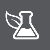 Icon mit Reagenzglas und Pflanzenblatt