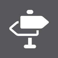 Icon Wegweisertafel nach rechts und links zeigend