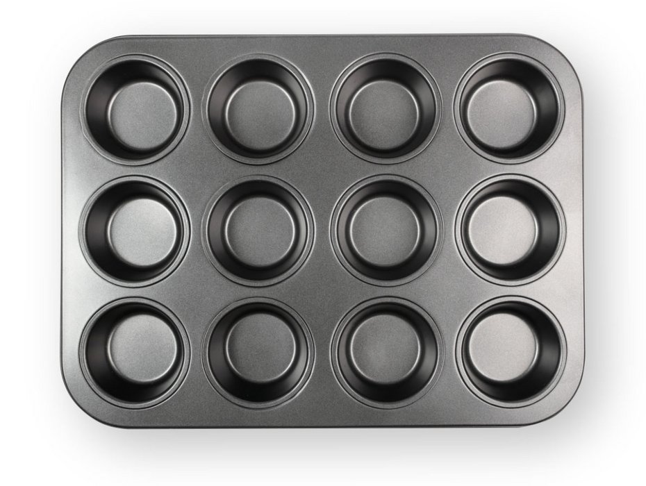 Leere Muffinform aus der Vogelperspektive