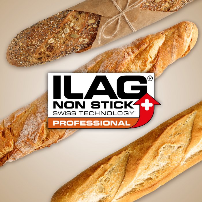 Drei verschiedene Stangenbrote - mittig das ILAG Logo mit orange unterlegtem Professional Schriftzug